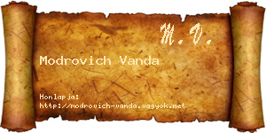 Modrovich Vanda névjegykártya